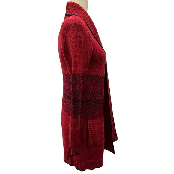 CABI Red and Blue Open Front Cardigan - XS - Picture 4 of 10